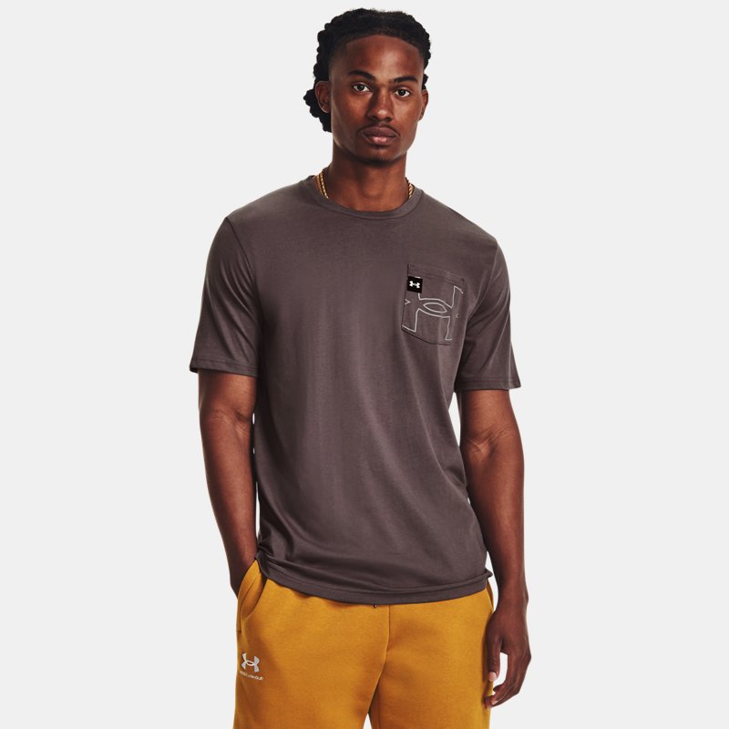 Men's Under Armour Elevated Core Pocket Short Sleeve Ash Taupe / Pewter / Pewter XS